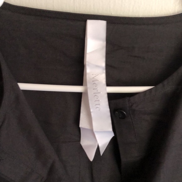 Merlette Martel Tiered Lawn Dress Black Pleated Long Sleeve Cotton Lagenlook XS - Picture 4 of 8